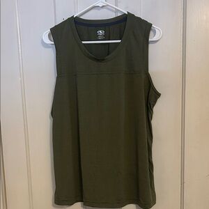 Athletic Works Olive Green Scoop Neck Athletic Tank
